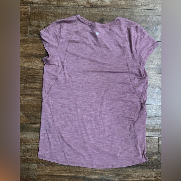 Lululemon Another Mile Short Sleeve T Shirt Heathered Figue Run Pink T Shirt - Picture 8 of 9